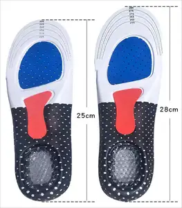Elastic EVA Shock Absorb Sport Shoe Insoles With TPE Gel Heel Cushion To Protect Heel And Relief Plantar Fasciitis