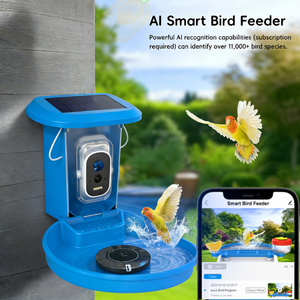 MagicDots Caméra <span class=keywords><strong>de</strong></span> bain d'oiseaux solaire écologique avec recherche visuelle IA, mangeoire à reconnaissance intelligente, 10 000 oiseaux, 2K HD <span class=keywords><strong>en</strong></span> <span class=keywords><strong>temps</strong></span> réel - Product Image 2