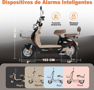 จักรยานไฟฟ้าสำหรับผู้ใหญ่ Mexico Stock UNA พร้อมฟังก์ชั่นกันขโมย มอเตอร์ 800W ความเร็ว 45 กม./ชม. ระยะทาง 60 กม. แบตเตอรี่ขนาดใหญ่ 20AH - Product Image 5