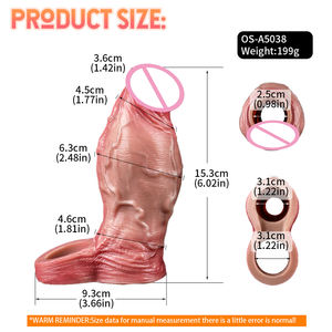 Tragbarer Penisring für Männer aus Silikonleder mit Hohlraum-Imitation und Sperma-Ring-Funktion - Product Image 3