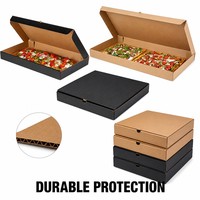 Boîte à pizza longue personnalisée en carton ondulé avec couvercle rabattable, emballage alimentaire de qualité supérieure pour pizza rectangulaire, service de livraison de boulangerie