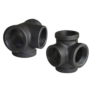 Complete Specifications Black Malleable Cast Iron Pipe Fittings Storage Rack Fittings Female Banded Cross