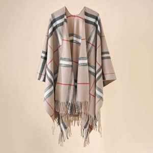 Wholesale Winter 130*150cm Oversized Blanket Poncho Scarf with Tassel <b>Wool</b> <b>Cape</b> Style Cloak Shawl Beach Poncho Womens - Product Image 4