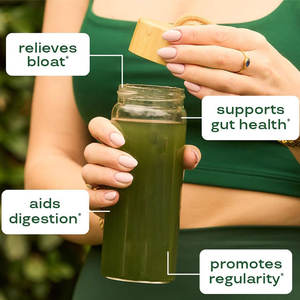 Fabrikneues Hochdosiertes Grünes Superfood-Pulver mit Präbiotika und Probiotika für Darmgesundheit, Verdauung & Blähungslinderung - Product Image 4