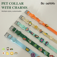 Collier pour animaux de compagnie (chien et chat) en PVC imperméable, réglable, de luxe, avec breloques décoratives colorées, nouveau design personnalisé, motif et logo sur mesure.