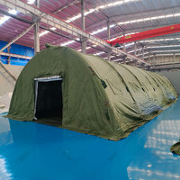 Tente gonflable de camouflage de taille personnalisée, grand tissu PVC imperméable à haute pression, hébergement médical de secours en cas de catastrophe en plein air