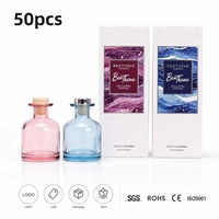 Coffret Cadeau Diffuseur de Parfum en Verre Blanc Luxe 50ml avec Huile Parfumée et Bâtonnets en Rotin pour Mariage, Fête, ou Parfum d'Ambiance