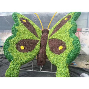 Grande sculpture de jardin extérieure en plastique vert, de forme de dessin animé simulée, bionique, sur le thème des festivals, moderne et minimaliste - Product Image 3