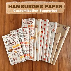 Wholesale Custom Sandwich Burger <b>Wax</b> <b>Wrap</b> Paper Custom Logo Greaseproof Hamburger Food Grade Packaging Paper - Product Image 1