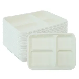 Customized disposable supermarket vegetable fruit fresh meat food tray frozen cornstarch food tray supplier