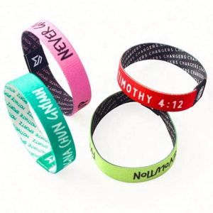 Pulsera Deportiva Personalizada de Tela de Alta Calidad con Logotipo, Pulsera Elástica Tejida para Eventos y Publicidad - Product Image 1