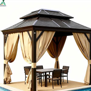 ANCSEM Gazebo de jardin de haute qualité, portable, moderne, durable, en aluminium, pour activités de plein air, gazebo de fête, toit rigide - Product Image 1