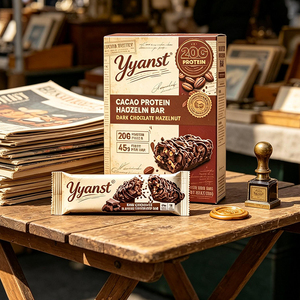 Barres protéinées au chocolat noir, noisettes et cacao, collations pour un regain d'énergie rapide, pour les sportifs, nutrition quotidienne, fabrication OEM, marque privée - Product Image 6