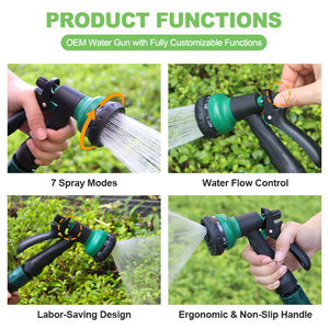 Pistola a spruzzo d'acqua SUNSHINE ABS con 7 modalità, spruzzatore per tubo <span class=keywords><strong>da</strong></span> giardino con impugnatura antiscivolo per lavare piante, prato, animali domestici, uso esterno - Product Image 3