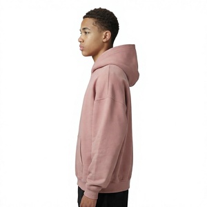 Men's Oversized Hooded Pullover Sweatshirt Solid Color Fleece Casual Streetwear with Front Pocket Autumn Wear - Product Image 2