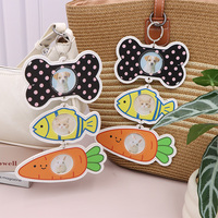 Porte-photos coloré pour animaux de compagnie en cuir PU, cadre photo portable suspendu, pendentif porte-clés