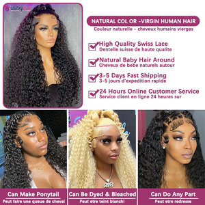 วิกผมด้านหน้าผมหยิกหยักศกขนาด13x4 360สำหรับผู้หญิงผมหยิกเป็นลอนคลื่นลึกขนาด30 40นิ้ว - Product Image 3