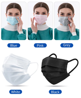 Masque facial jetable à 3 couches avec contour auriculaire Masque de protection médical bleu non tissé pour le nez Masque chirurgical
