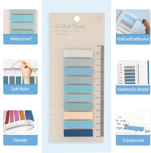 10 marque-pages adhésifs multicolores pastel Morandi, règles et blocs-notes pour livres, journaux et dossiers - Product Image 4