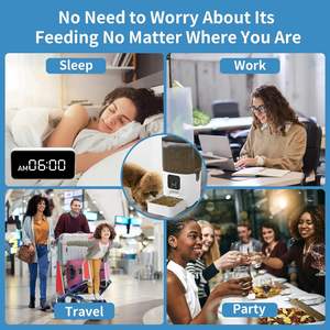 Distributeur automatique de nourriture pour animaux de compagnie intelligent avec application Wifi, double bol, minuterie, 6l, pour chiens et chats, nourrisseur automatique intelligent pour animaux de compagnie - Product Image 4