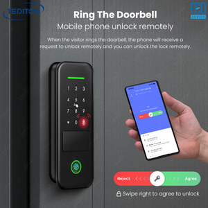 Tediton Automatic Security <strong>Gate</strong> Smart Biometric Fingerprint Electronic Tuya TTlock Smart Door Lock Outdoor Waterproof - Product Image 3
