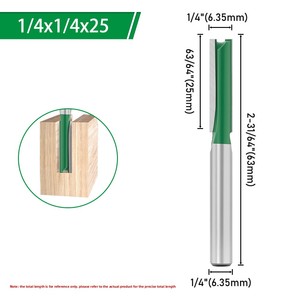 1/4 in Shank Straight Trimming Grooving Chamfering Set Collet Nut Tipped 25mm Blade Length for <b>Woodworking</b> 6 6-piece 1/4-inch St - Product Image 6