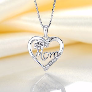 שרשרת כסף נשים <span class=keywords><strong>925</strong></span> שרשרת כסף בצורת זירקון שרשרת אותיות תליון יום מתנה - Product Image 4