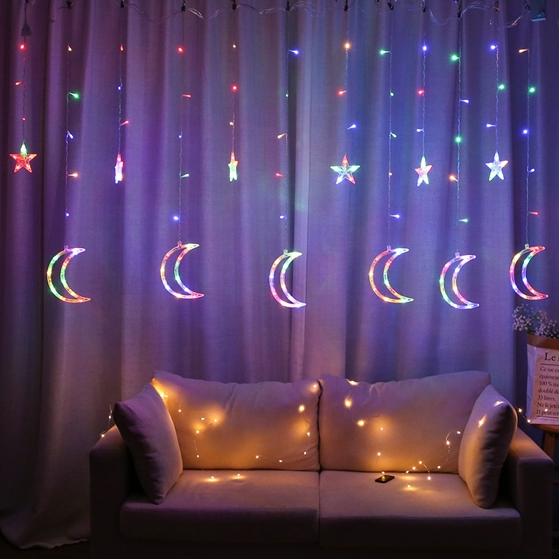 Kanlong en interiores y al aire libre seguridad de árbol de Navidad decoración de la boda ventana cortina led twinkle Luna