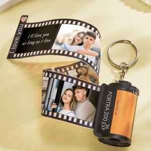 Porte-clés personnalisé en forme de bobine de film d'album de cinéma - cadeau commémoratif créatif pour les vacances - Product Image 5
