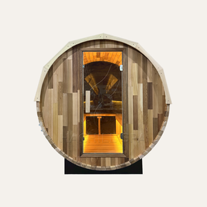 Sauna Panorámica Tipo Domo de Cedro Rojo para 4-6 Personas, con Estufa de Leña para Exteriores, Vapor Seco de 9KW y Beneficios para la Salud - Product Image 1