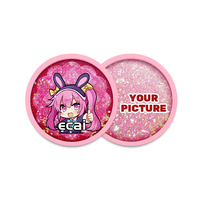 Sous-verre en acrylique transparent à paillettes liquides flottantes DIY, tapis isolant thermique personnalisé pour thé, motif anime et dessin animé