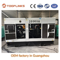 Groupe électrogène silencieux 100% cuivre Weichai WP10D200E200 de Guangzhou, 160 kW 200 kVA triphasé avec ATS et alternateur Leroy-Somer Stamford