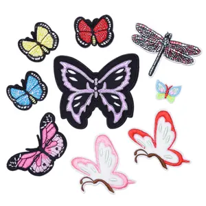 Patchs brodés papillon en sergé, pour vêtements, 10 pièces, jolis, en stock