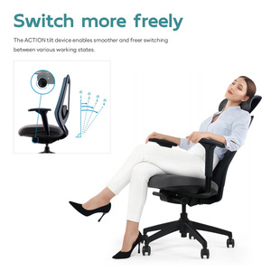 Sedia da Ufficio Ergonomica Moderna con Schienale Alto in Rete, Girevole e Regolabile, con Supporto Lombare per Casa e Ufficio - Product Image 4