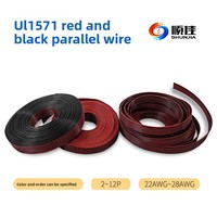 Cable de Cinta Rojo y Negro UL1571 26-28 AWG, Cable de Cobre Estañado con Aislamiento de PVC Codificado por Colores para Cableado Interno de Equipos Eléctricos