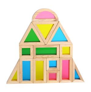 2025 trẻ em mới Montessori đồ chơi bằng gỗ cảm giác cầu vồng xếp chồng Acrylic khối xây dựng - Product Image 3