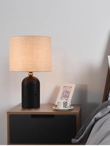 Có thể điều chỉnh bảng ánh sáng vải + đá cẩm thạch đọc ánh sáng 220V hình trụ đêm đèn Modem Đèn bàn - Product Image 3