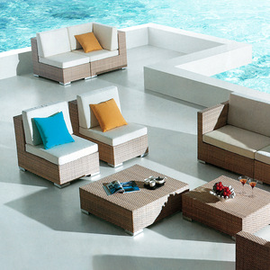 ชุดเฟอร์นิเจอร์ลานสวนชุดโซฟาโต๊ะกาแฟชุดรับประทานอาหารอลูมิเนียมกลางแจ้งที่ทันสมัยสะดวกสบาย - Product Image 4