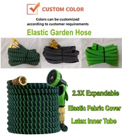 Tuyau d'arrosage de jardin extensible magique résistant à la pression, avec noyau en latex sans plis et revêtement en tissu élastique personnalisé en usine