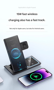 Estación de Carga Inalámbrica Magnética Rápida PD 3 en 1 Plegable con Puerto Tipo-C para <span class=keywords><strong>iPhone</strong></span> 15/14/13/12 Pro/Max/<span class=keywords><strong>Plus</strong></span> para Watch 9/8/<span class=keywords><strong>7</strong></span>/6 - Product Image 4