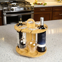 Meuble de maison moderne de haute qualité, présentoir de comptoir, étagère de rangement en bambou, support de bouteilles de vin, présentoir à vin