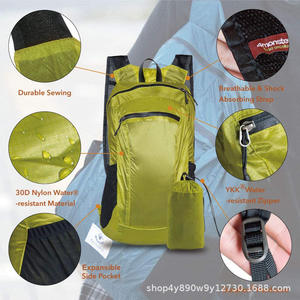 Sac à dos de randonnée Woqi 18 en jaune vert, imperméable, léger, pliable, pour sports de plein air, unisexe - Product Image 4
