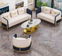 Ensemble de salon en cuir de style nordique européen, canapé moderne de luxe