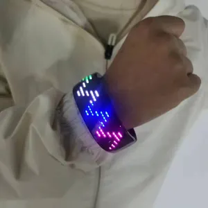 Party Festival Concert Led Flashing Light Up Wristband Magic App Control Programmable Scrolling Led Bracelet