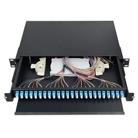 Harga pabrik Qitian 24 Port bingkai distribusi serat optik SC/LC/FC konektor tetap ODF dimuat Panel perca baja gulungan dingin