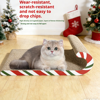 Jouet pour chat en forme de canne de Noël, ne perd pas ses poils, divertissement, fournitures pour animaux de compagnie, griffoir en carton pour chat, griffoir pour chat