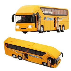 Modellino di Autobus a Due Piani in Metallo 1:50 con Luci e Musica, Giocattolo Educativo per Bambini con Motore a Retrocarica - Product Image 1