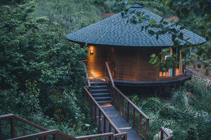 Casa de Madera Modular de Lujo, Casa Prefabricada en Forma de Árbol, Kit de Cabaña de Madera con Piscina, Resort Forestal, Terraza al Aire Libre, <span class=keywords><strong>Chalet</strong></span> - Product Image 4