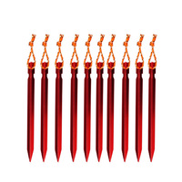 Lot de piquets de tente triangulaires en aluminium en gros, multi-packs, avec lignes de maintien coupe-vent pour kit d'ancrage de bâche de camping
