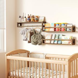 <b>Wall</b> <b>Mounted</b> Floating <b>Shelf</b> Walnut Wood Color Rectangle Multipurpose Kitchen Storage Rack Durable - Product Image 3